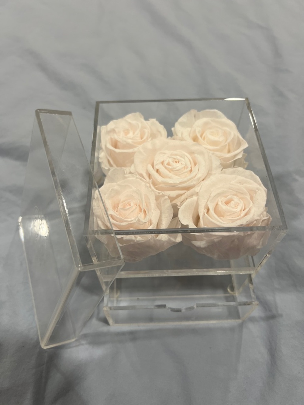 Dose Of Roses Preserved Blush Pink Rose Arrangement Jewelry Box